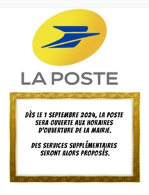 HORAIRES D'OUVERTURE DE LA POSTE