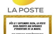 HORAIRES D'OUVERTURE DE LA POSTE